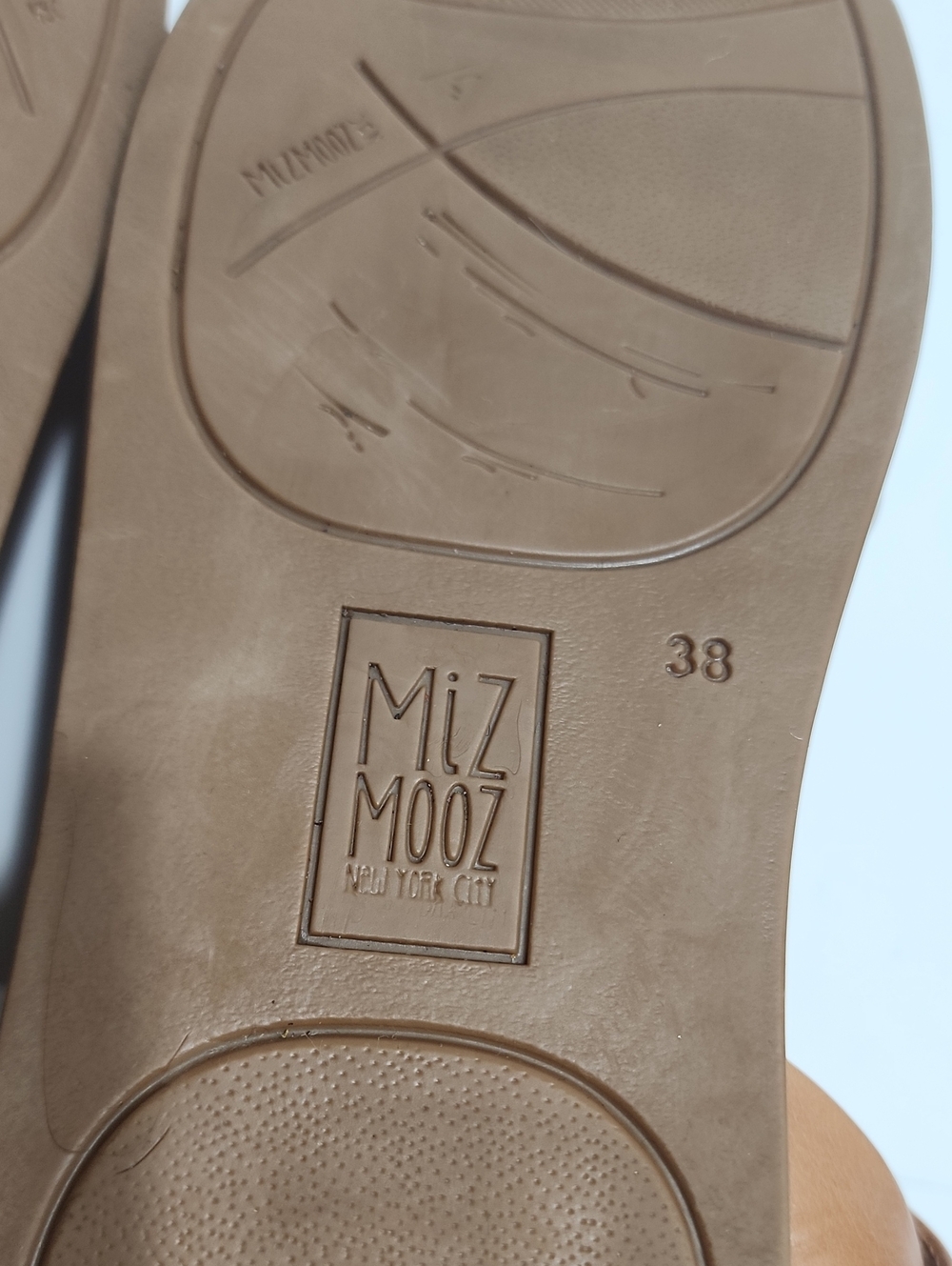 Miz Mooz Cognac Hazel Perforated Leather Strappy Sandals Size 38 - Picture 11 of 12
